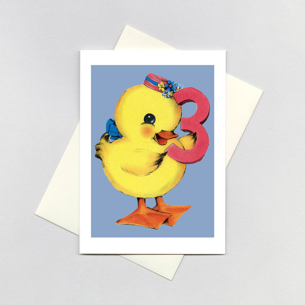 Duckling Third Birthday - Birthday Greeting Card