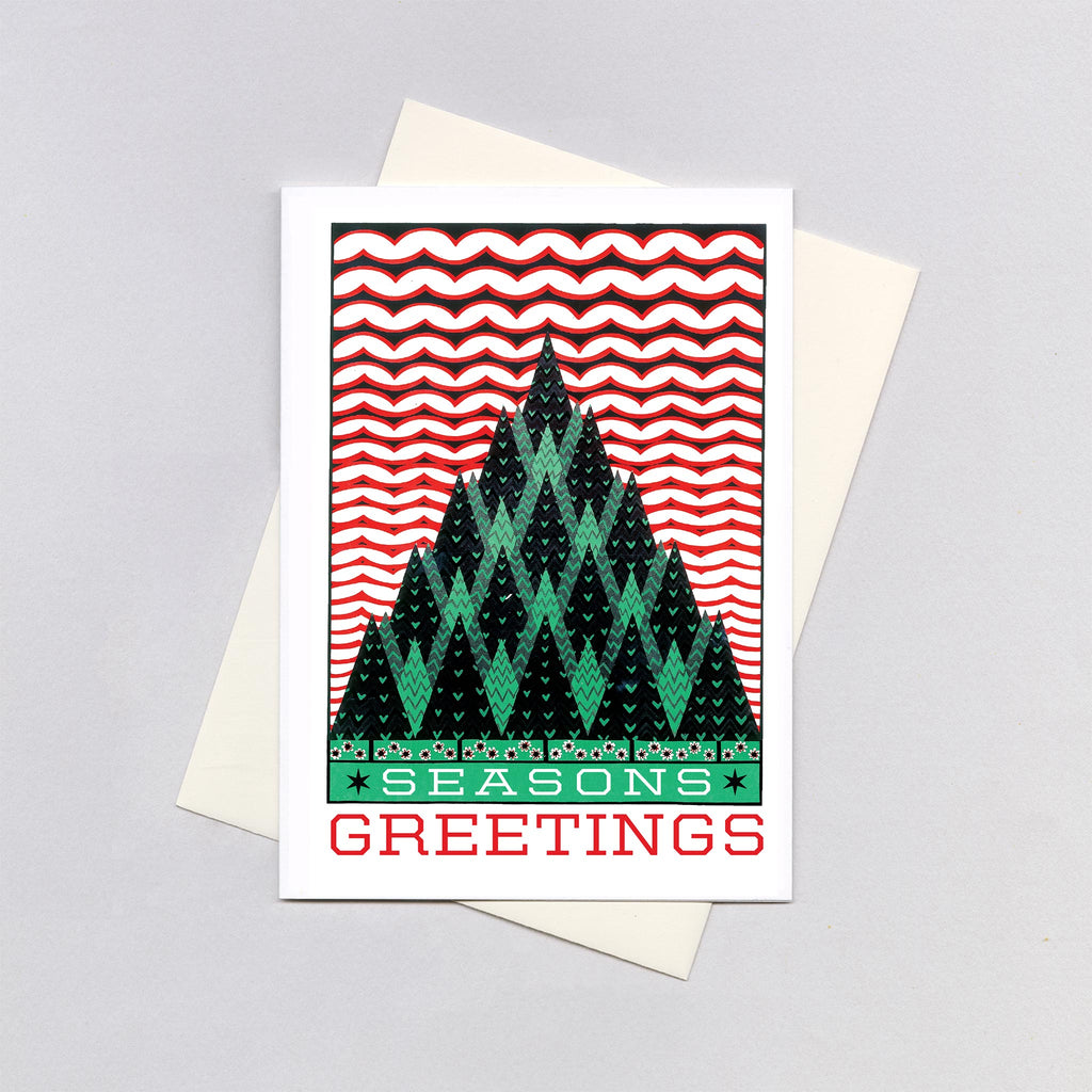 Pyramid Of Christmas Trees - Christmas Greeting Card