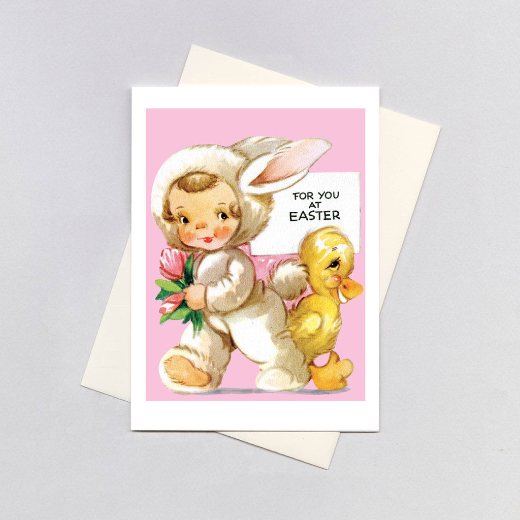 Girl in Bunny Suit - Easter Greeting Card