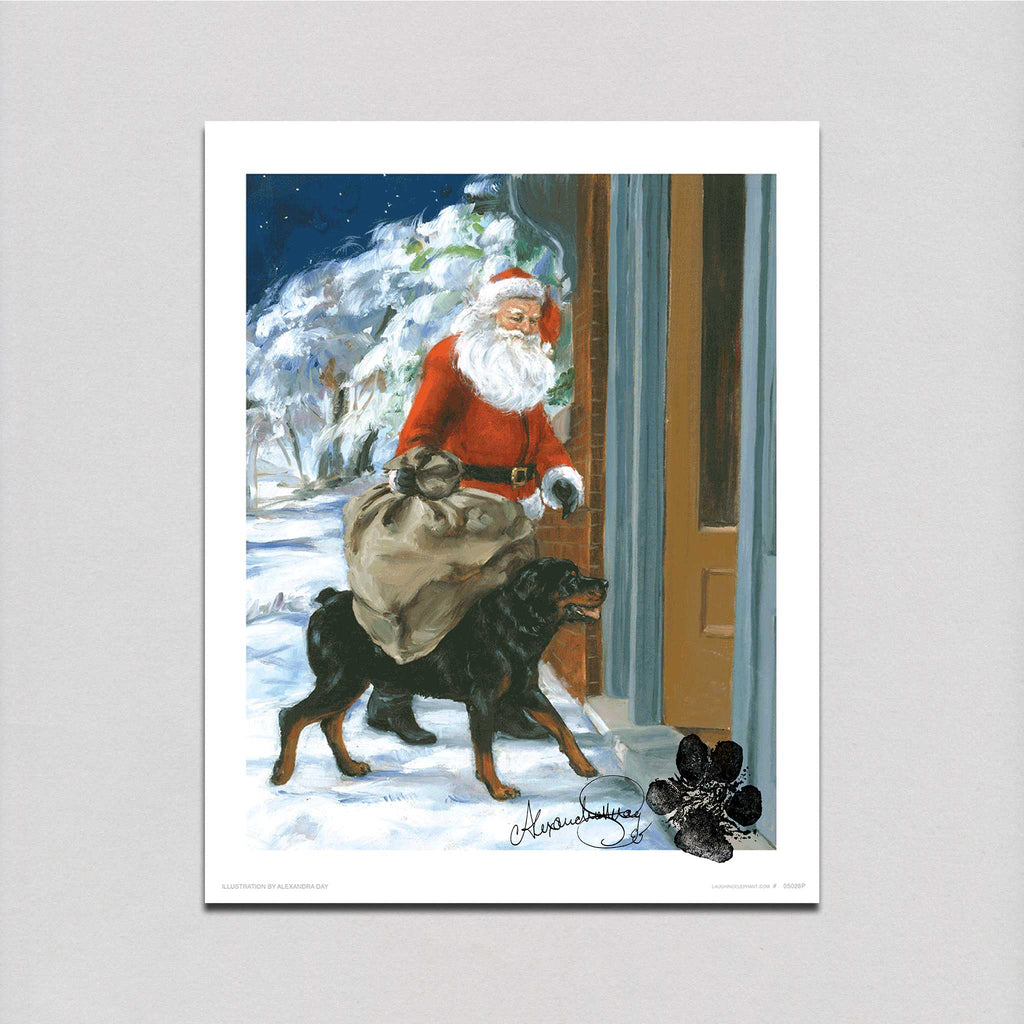Carl & Santa - Good Dog, Carl Art Print (Signed)