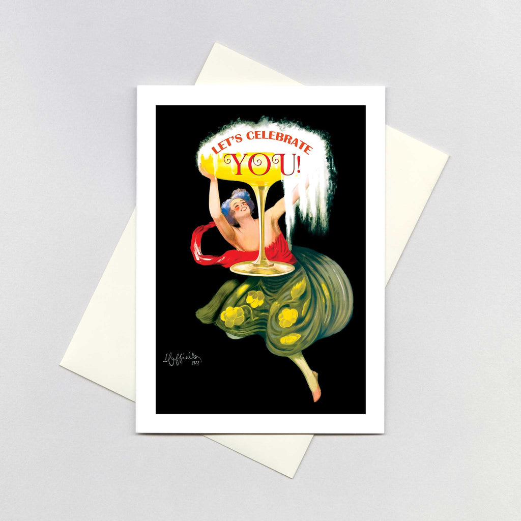 Woman with Champagne - Birthday Greeting Card