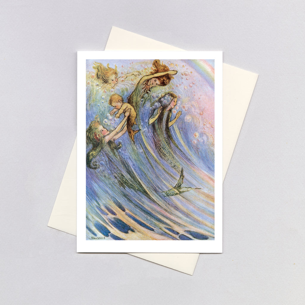 Mermaids Swimming with Baby - Mermaids Greeting Card