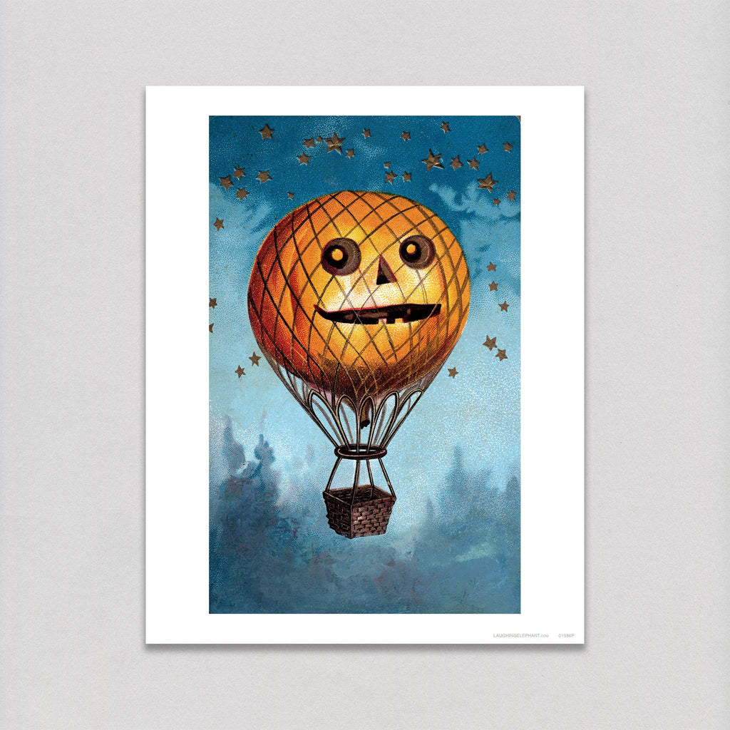 Hot Air Pumpkin - Halloween Art Print
