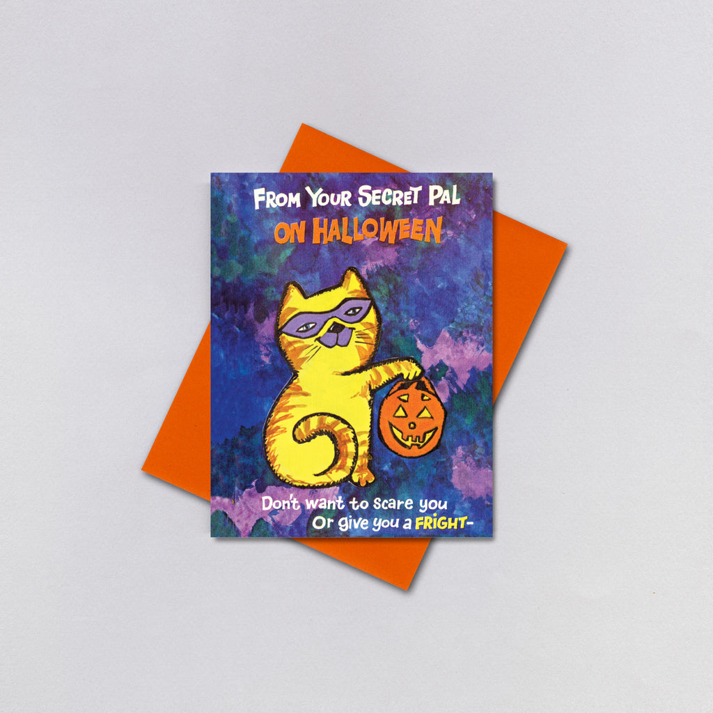 Cat with Mask - Halloween Greeting Card