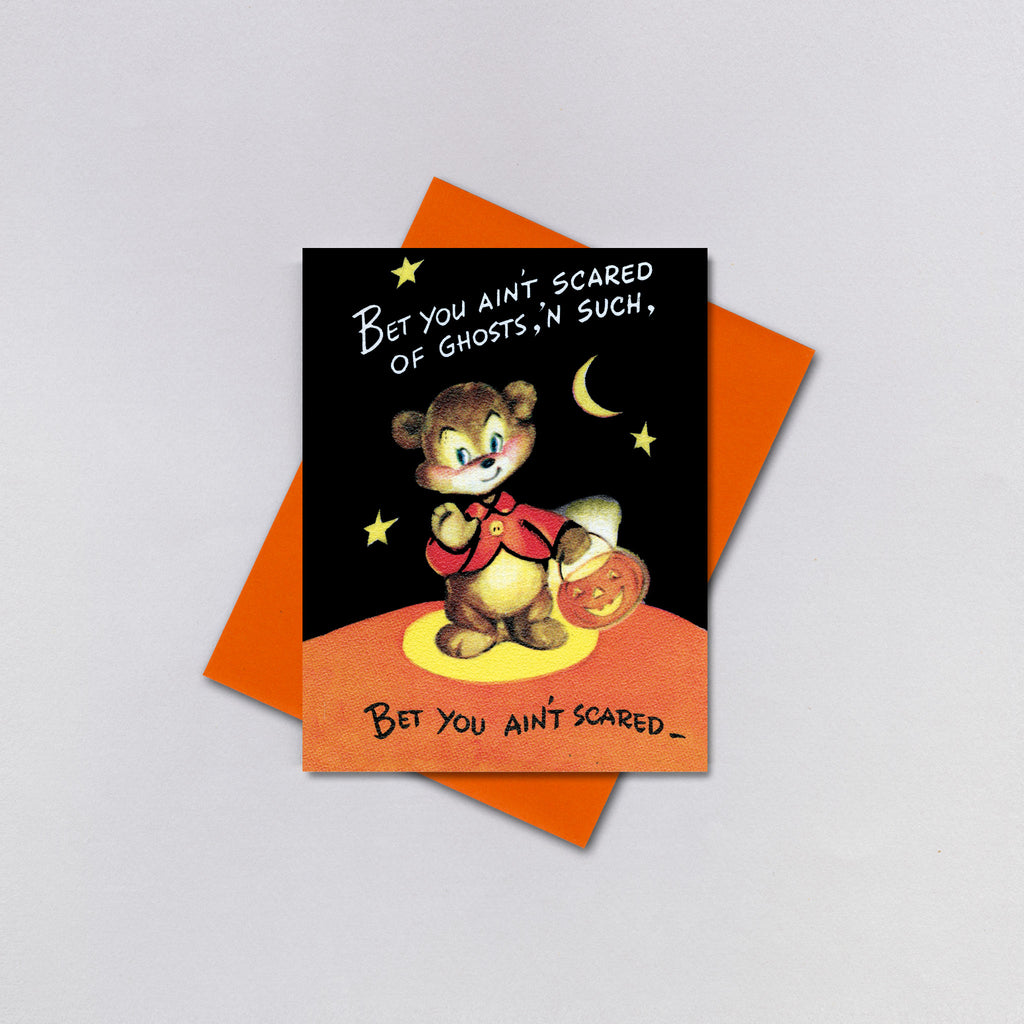 Bear with Moon - Halloween Greeting Card