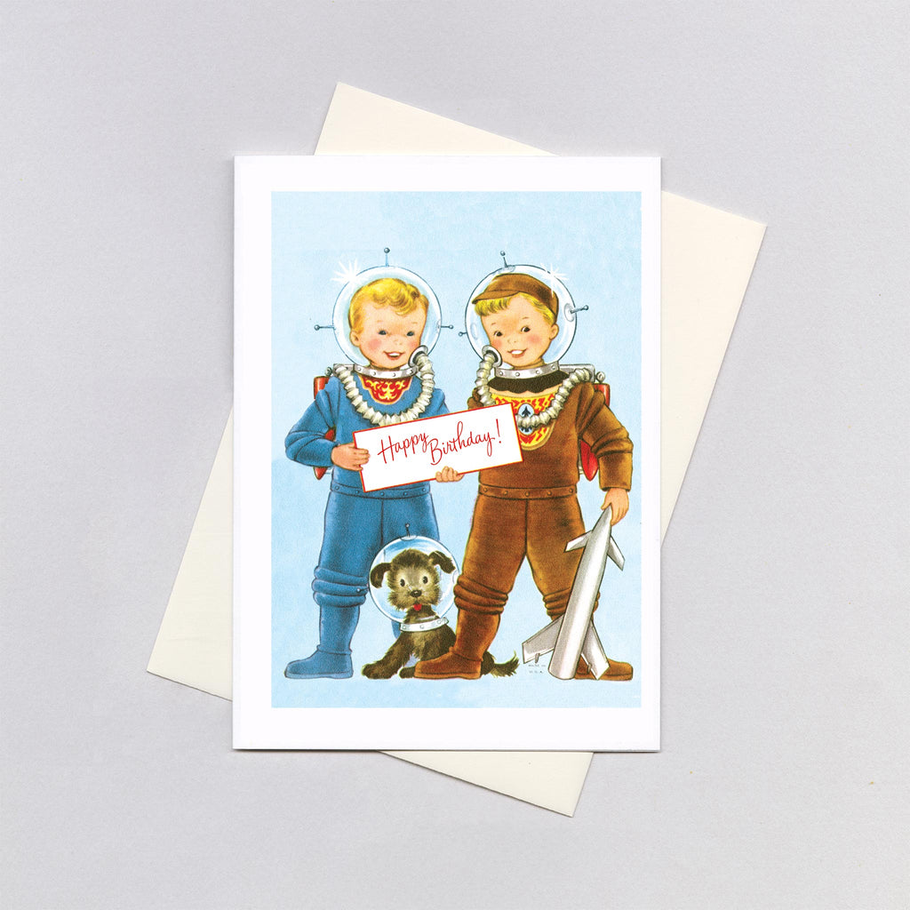 Little Spacemen - Birthday Greeting Card