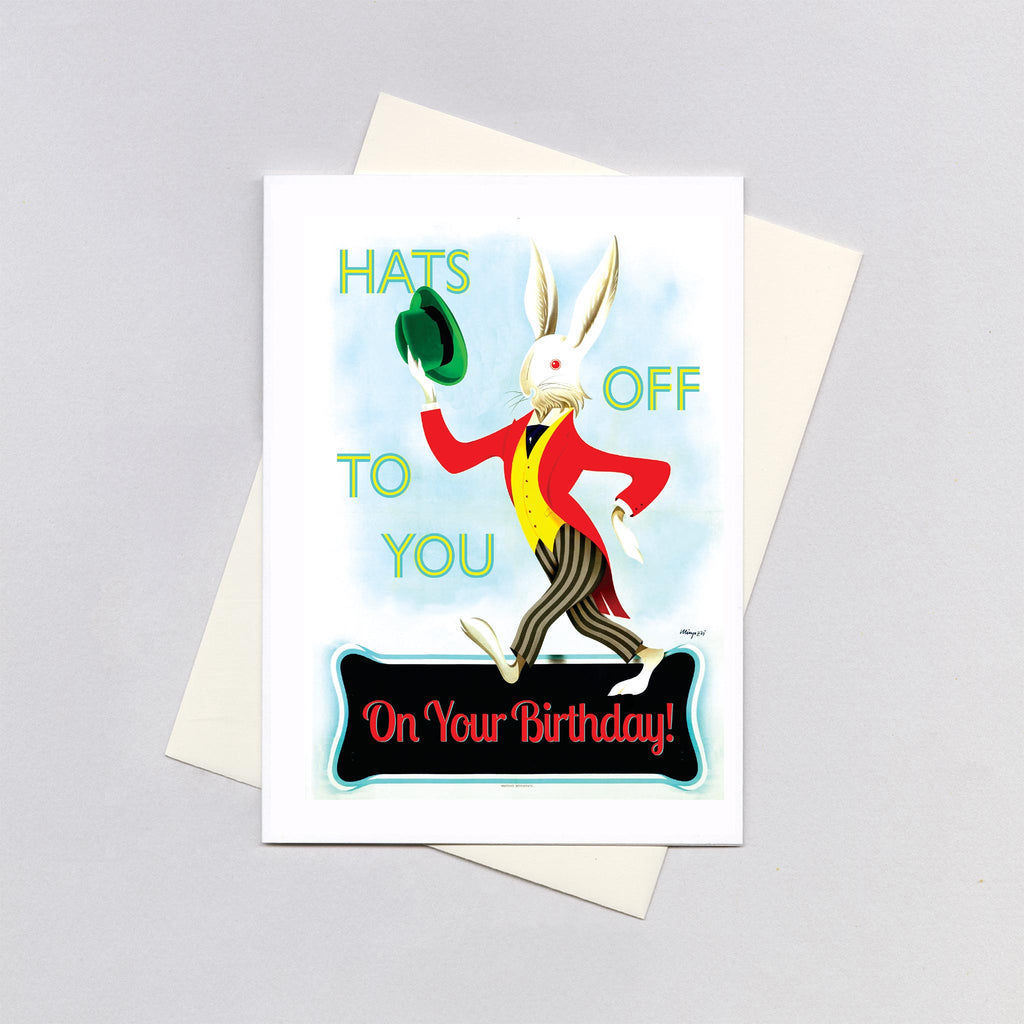 Rabbit Doffing His Hat - Birthday Greeting Card