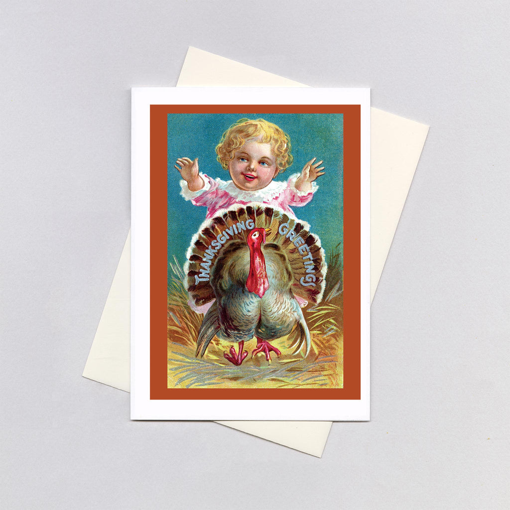Baby and a Big Turkey - Thanksgiving Greeting Card