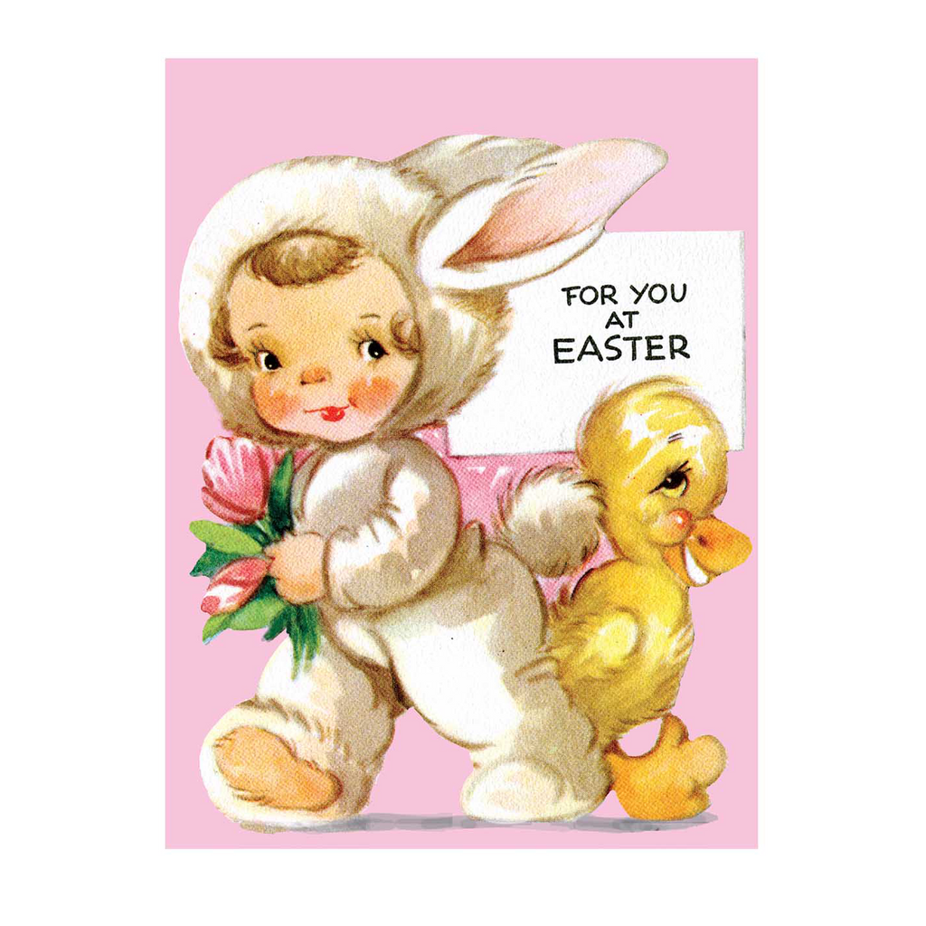 Girl in Bunny Suit - Easter Greeting Card