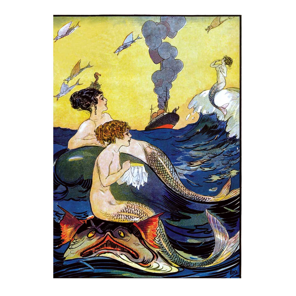 Mermaids with a Ship - Mermaids Greeting Card