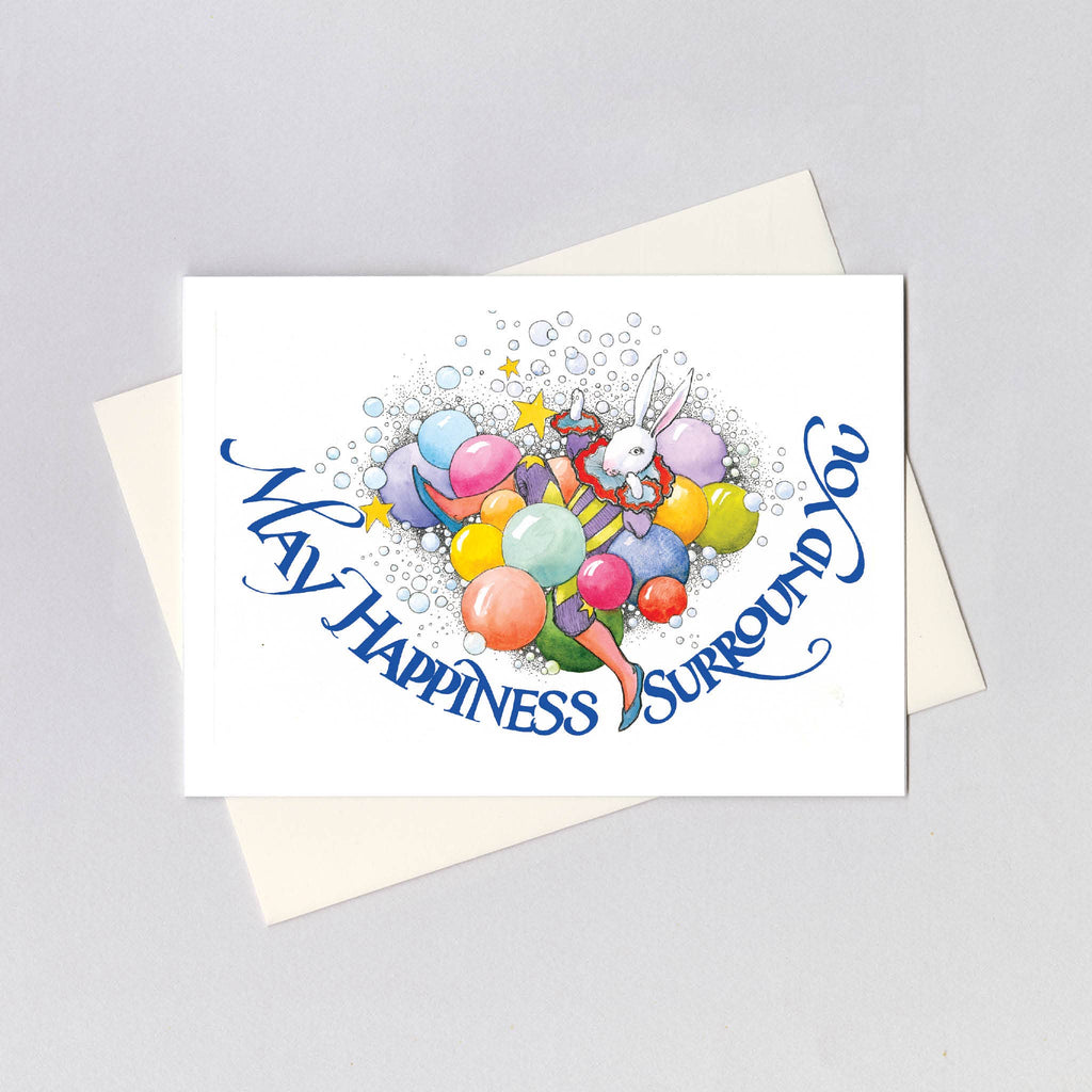 Rabbit with Bubbles - Encouragement Greeting Cards