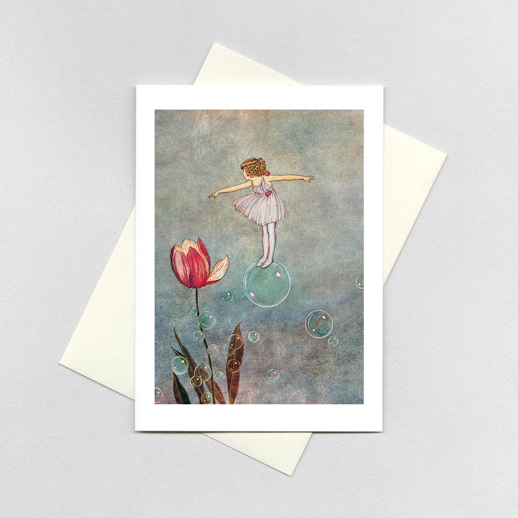 Bubble Fairy With Tulip - Encouragement Greeting Card