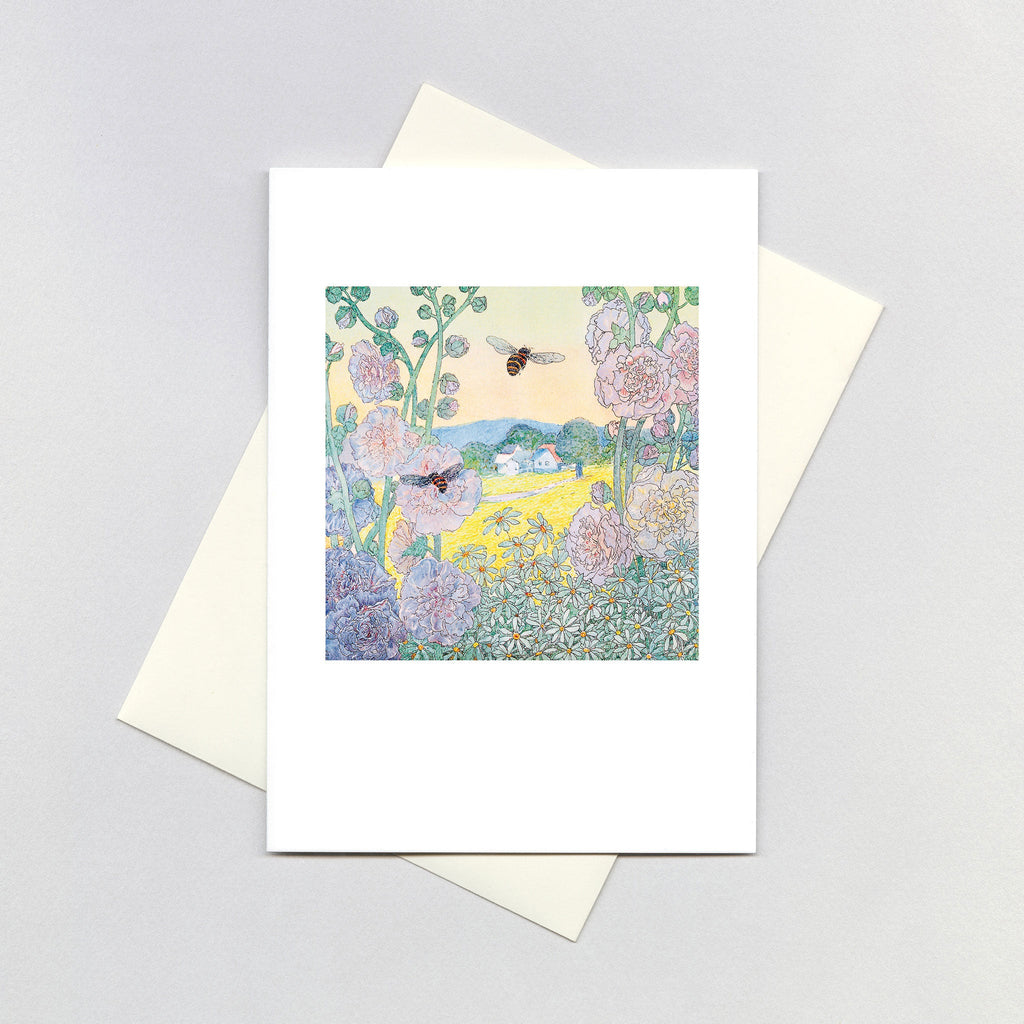 Bumblebees Among the Flowers - Flowers Greeting Card