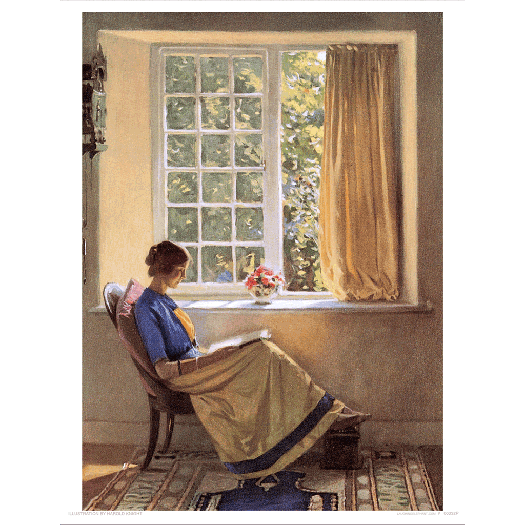 Woman Reading at Window - Women Art Print