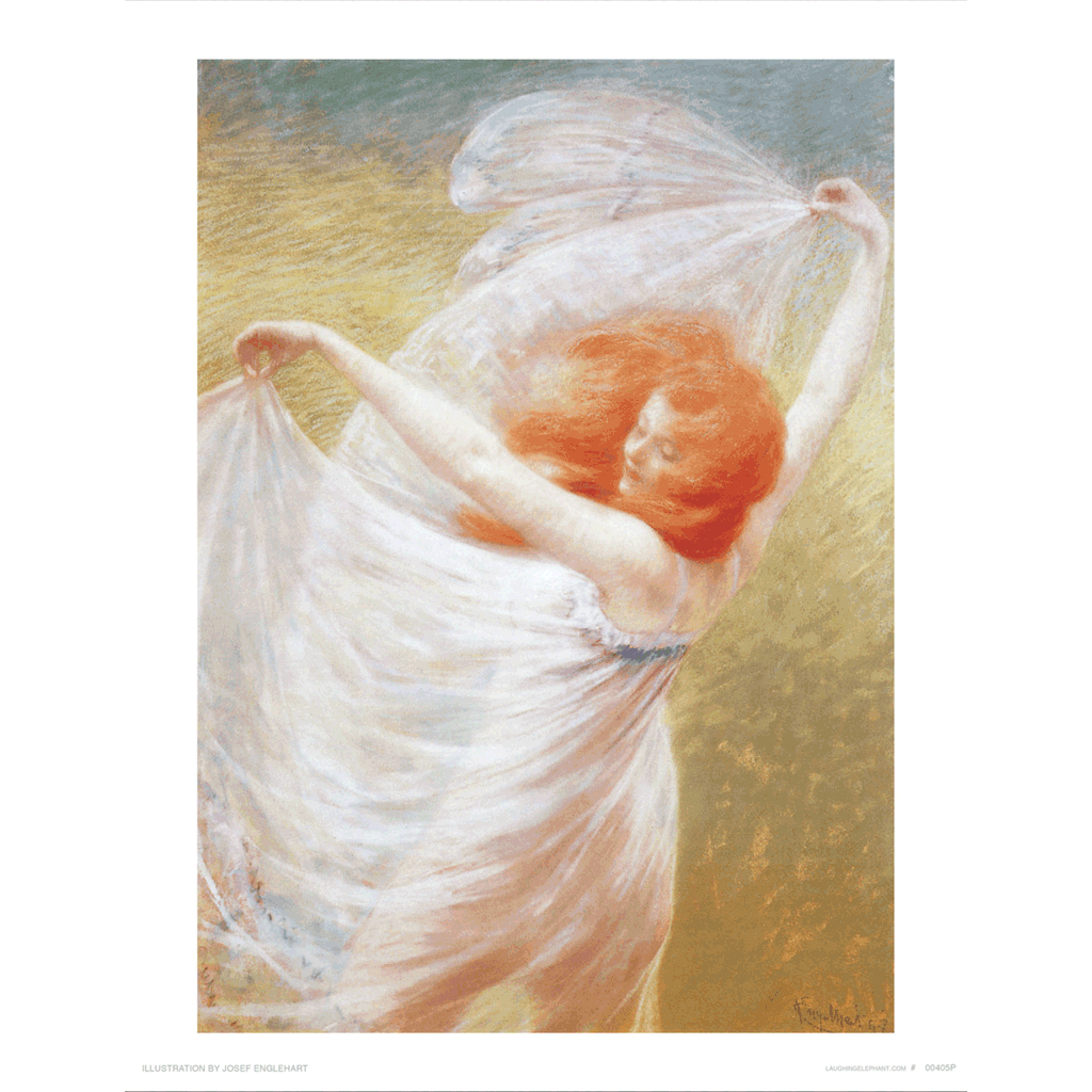 Dancing Woman With Red Hair - Women Art Print