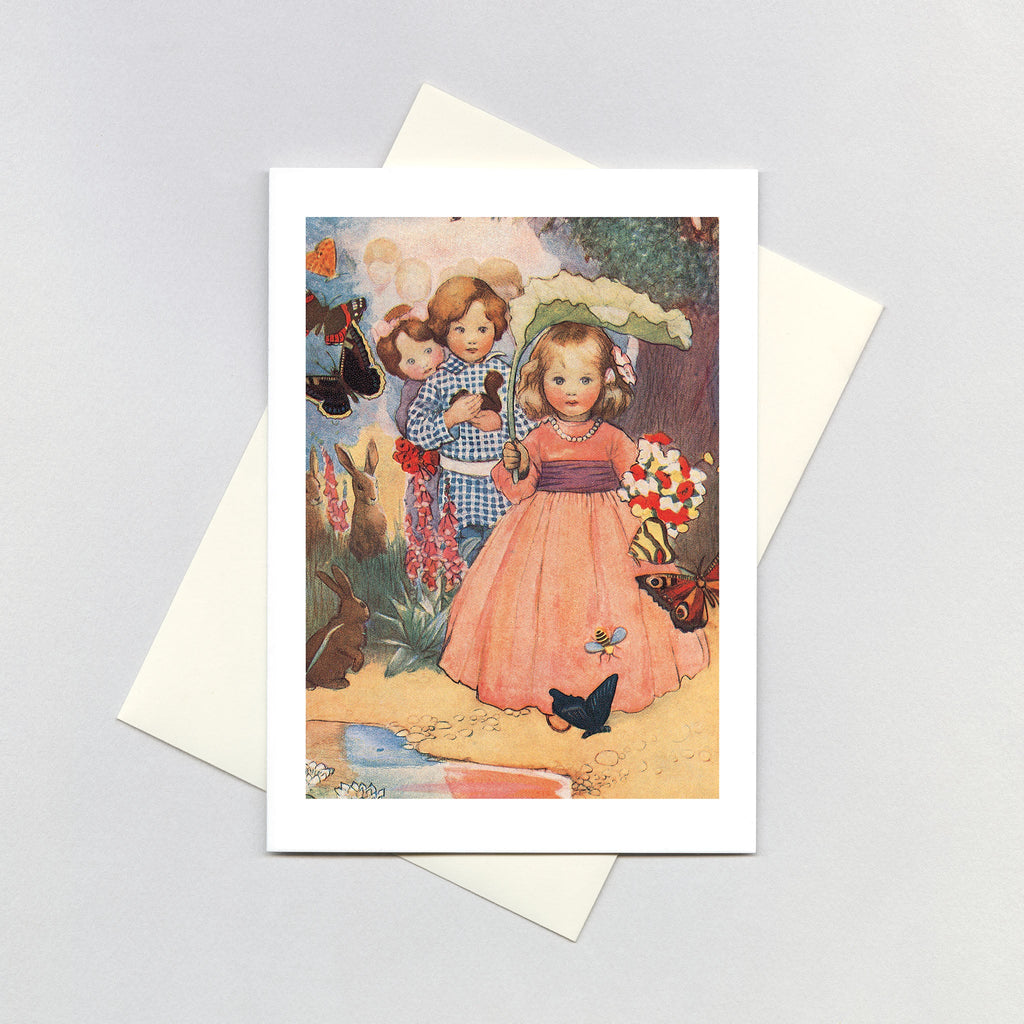 Children In The Garden - Birthday Greeting Card