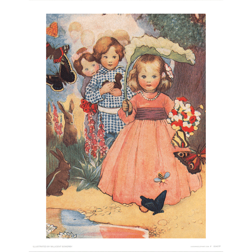 Children In The Garden - Children Art Print