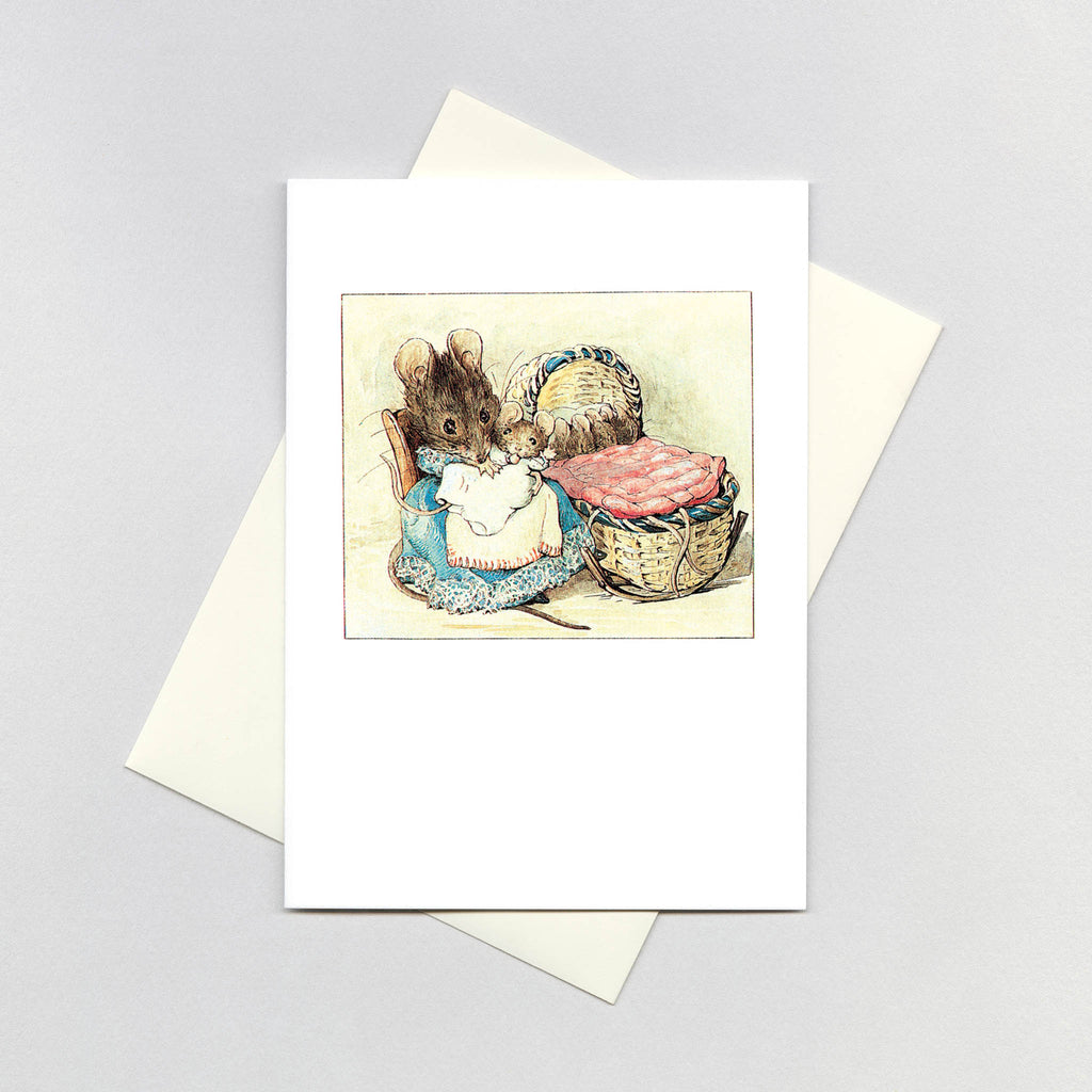 Mother Mouse w/ Babies - Baby Greeting Card