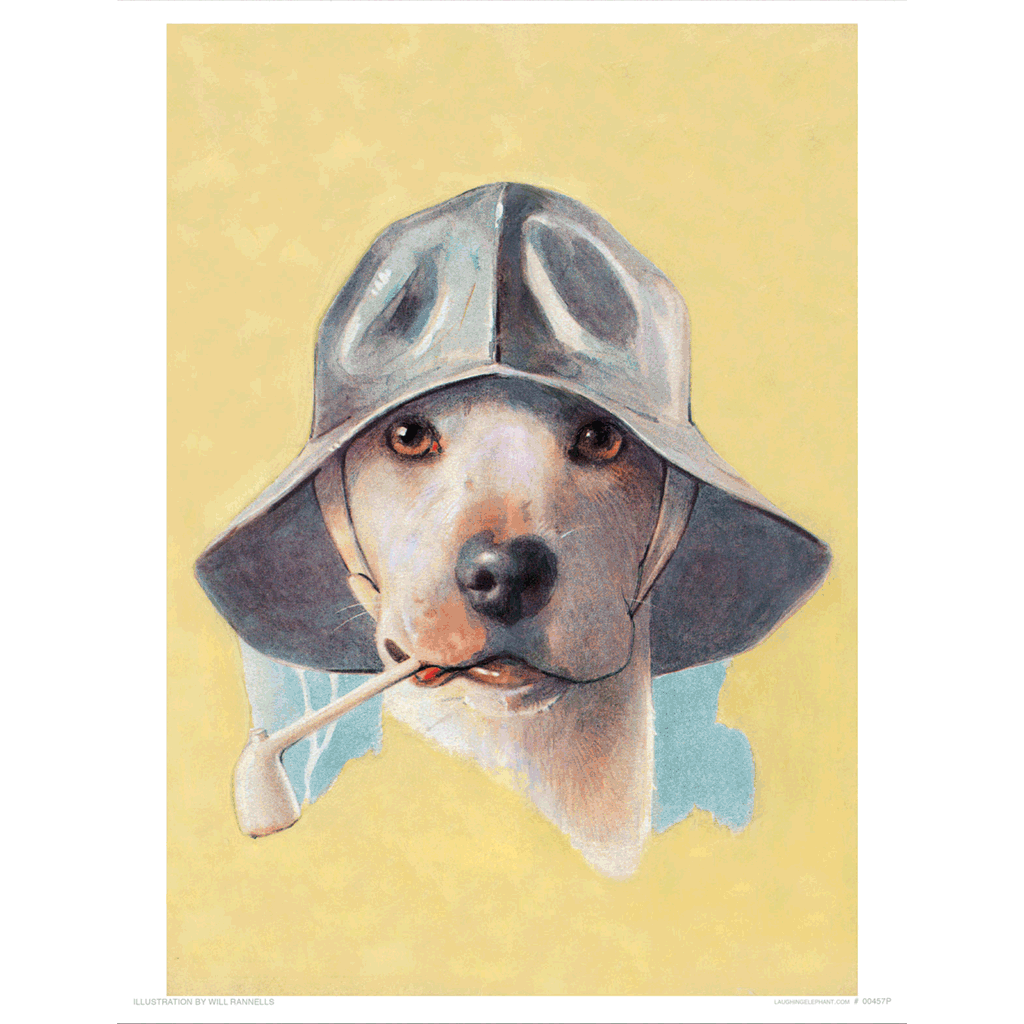 Dog in Hat w/ Pipe - Delightful Dogs Art Print