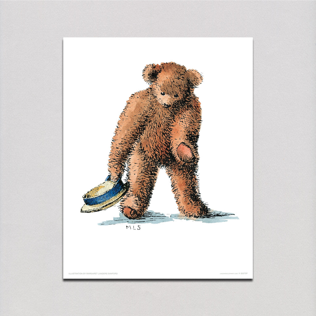 Teddy Bear Bowing - Animal Friends Art Print