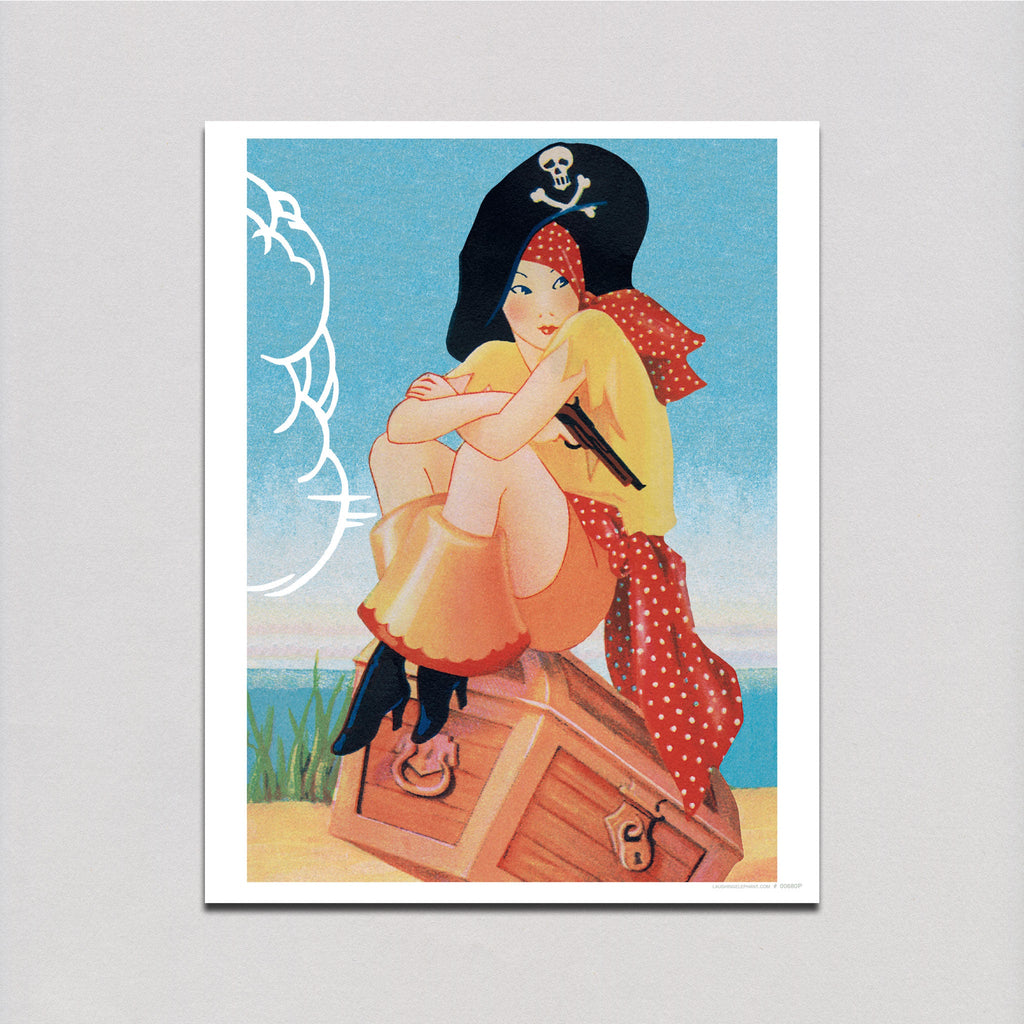 Jaunty Pirate Woman - Women Art Print