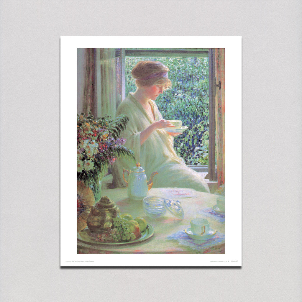 Tea in A Sunny Window - Women Art Print