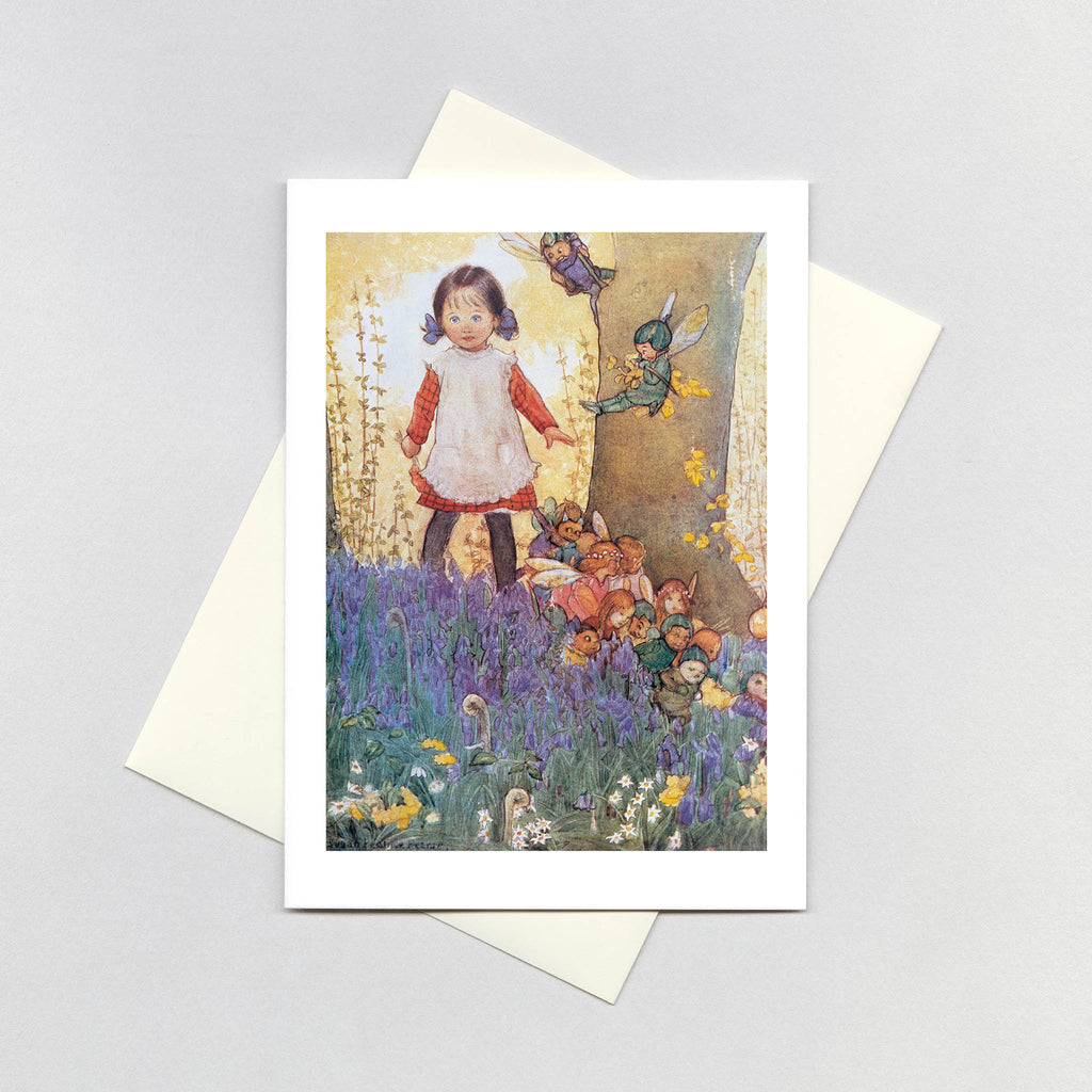 A Girl Meets The Fairies - Birthday Greeting Card