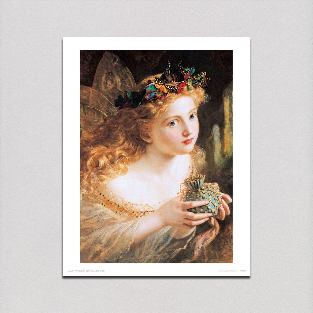 A Fairy Queen With Butterfly Crown - Fairies Art Print