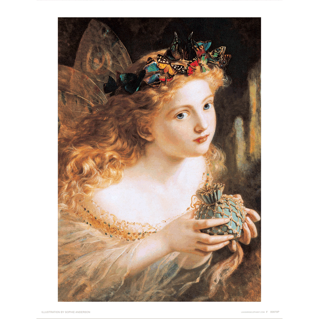 A Fairy Queen With Butterfly Crown - Fairies Art Print