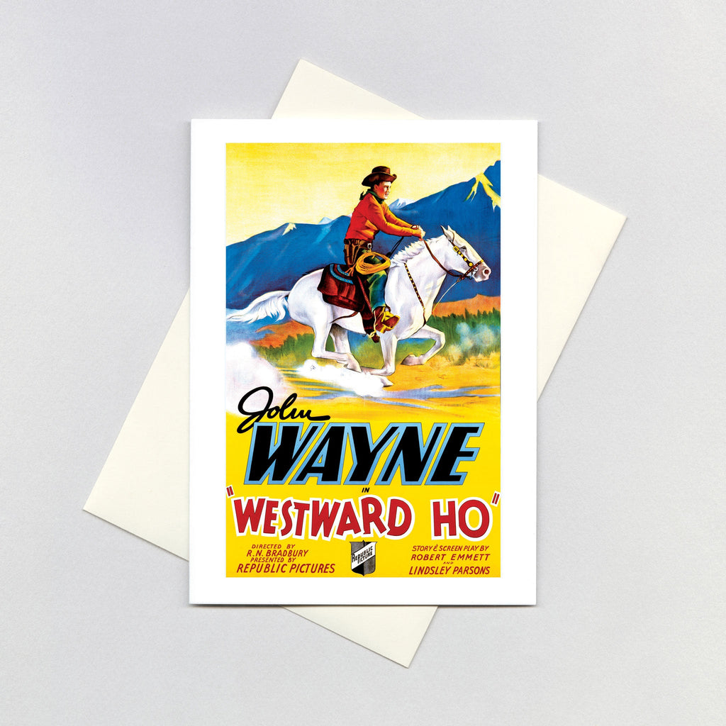 John Wayne: Westward Ho' - Retro Movie Poster Greeting Card