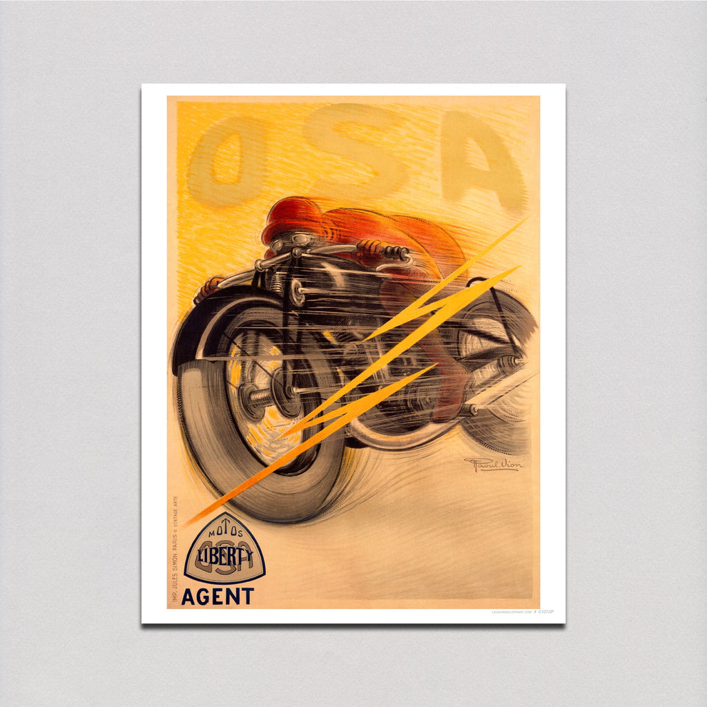 French Motorcyle Poster - Travel Art Print