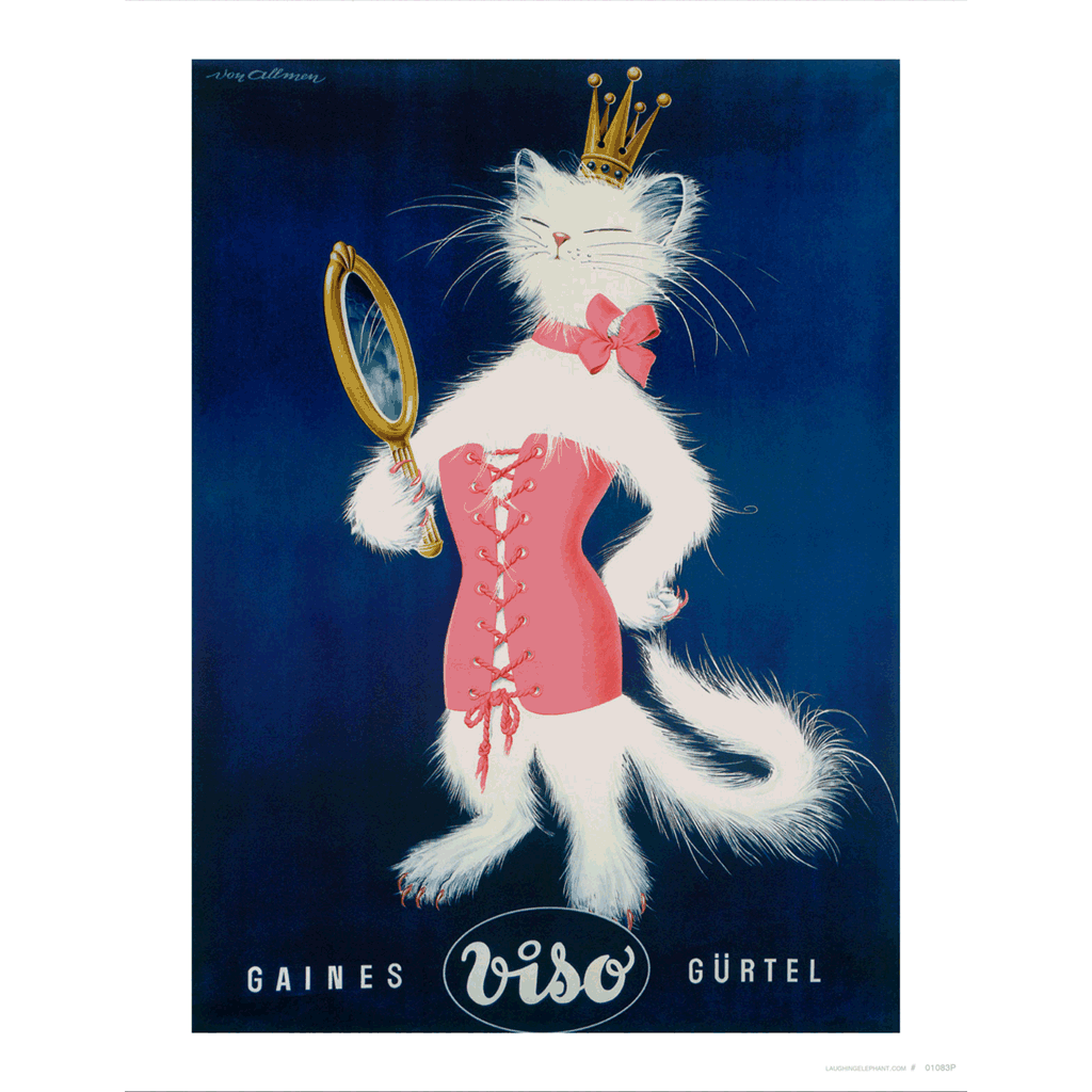 Queen of the Cats - Vintage Cosmetics Art Print