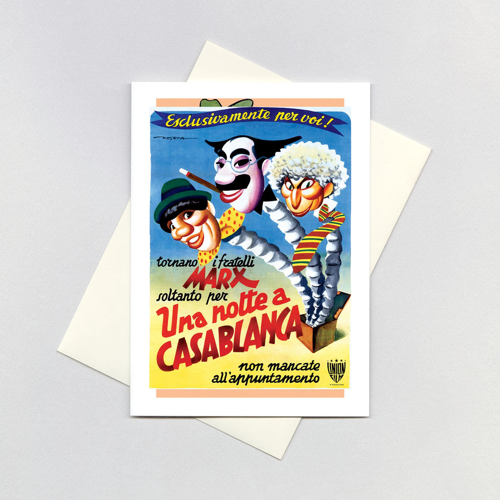 The Marx Brothers: A Night in Casablanca - Retro Movie Posters Greeting Card