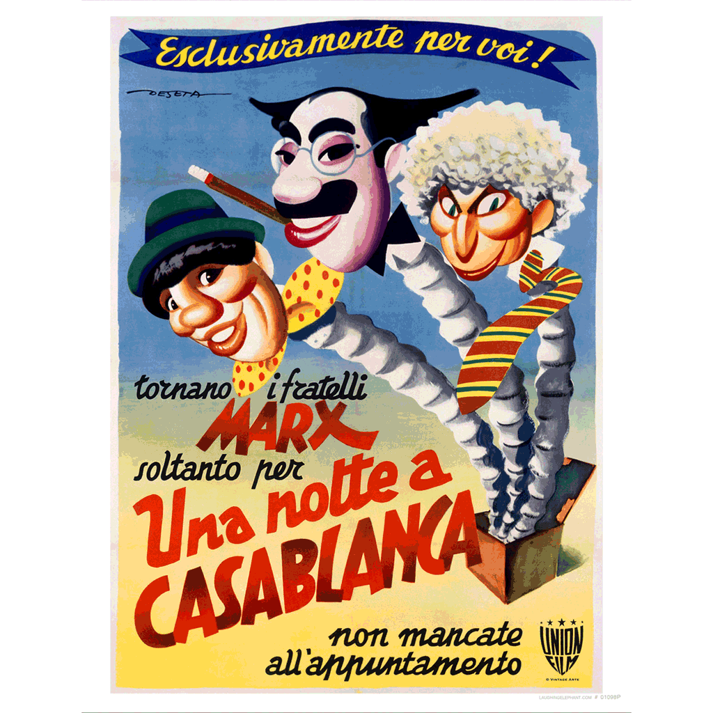 The Marx Brothers: Casablanca - Retro Movie Posters Art Print