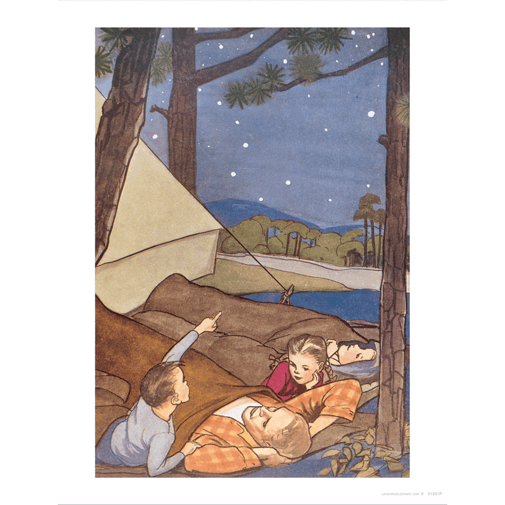 Camping With Dad - Family Art Print