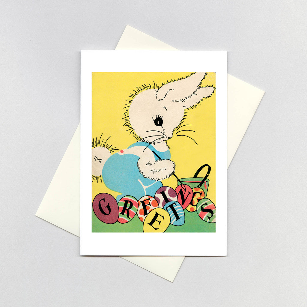 Rabbit w/ Paint Brush - Easter Greeting Card