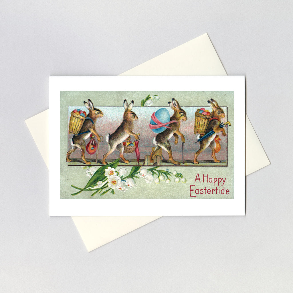 Rabbits with Easter Eggs - Easter Greeting Card