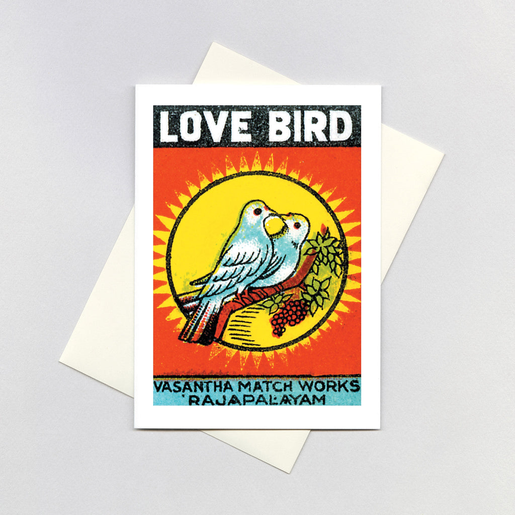 Love Birds - Matchbox Labels Greeting Card