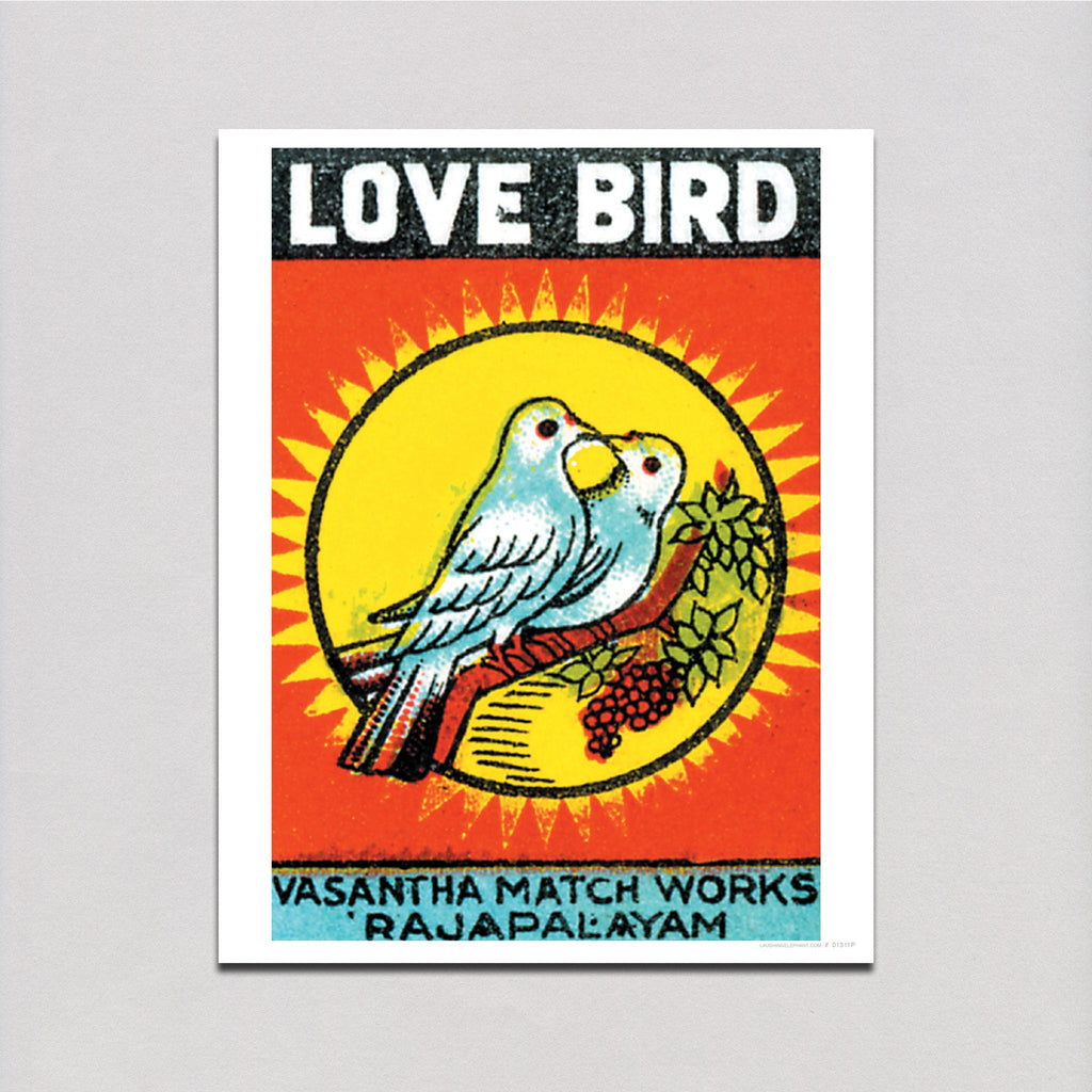 Love Bird Matchworks - Matchbox Labels Art Print