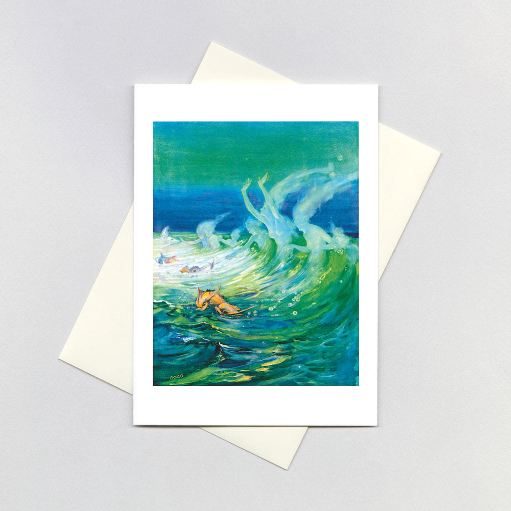 Mermaids in the Waves - Mermaids Greeting Card
