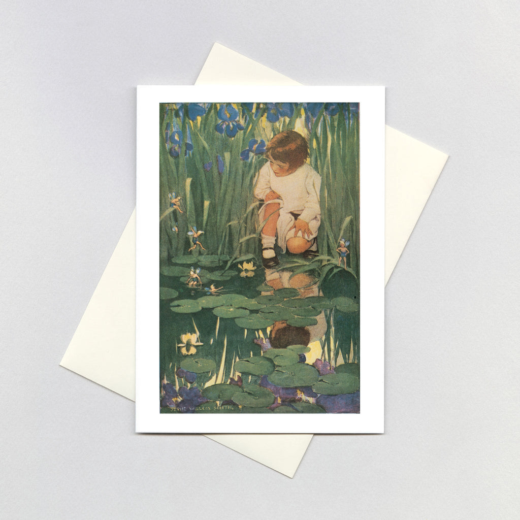 Fairies at the Lily Pond - Jessie Willcox Smith Greeting Card