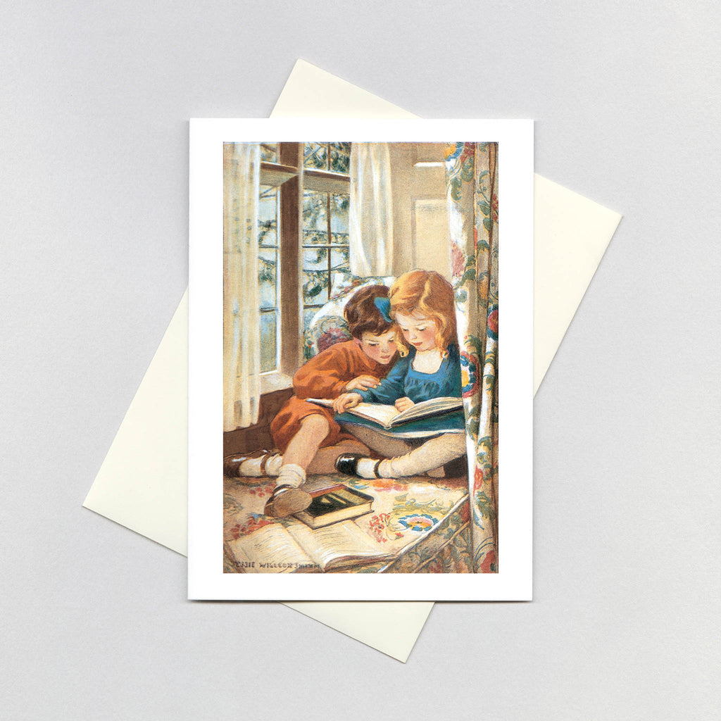 Reading In The Window - Books & Readers Greeting Card