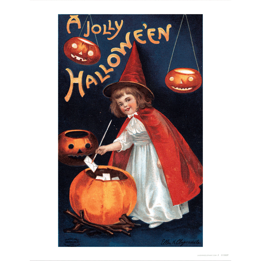 Girl Witch - Halloween Art Print