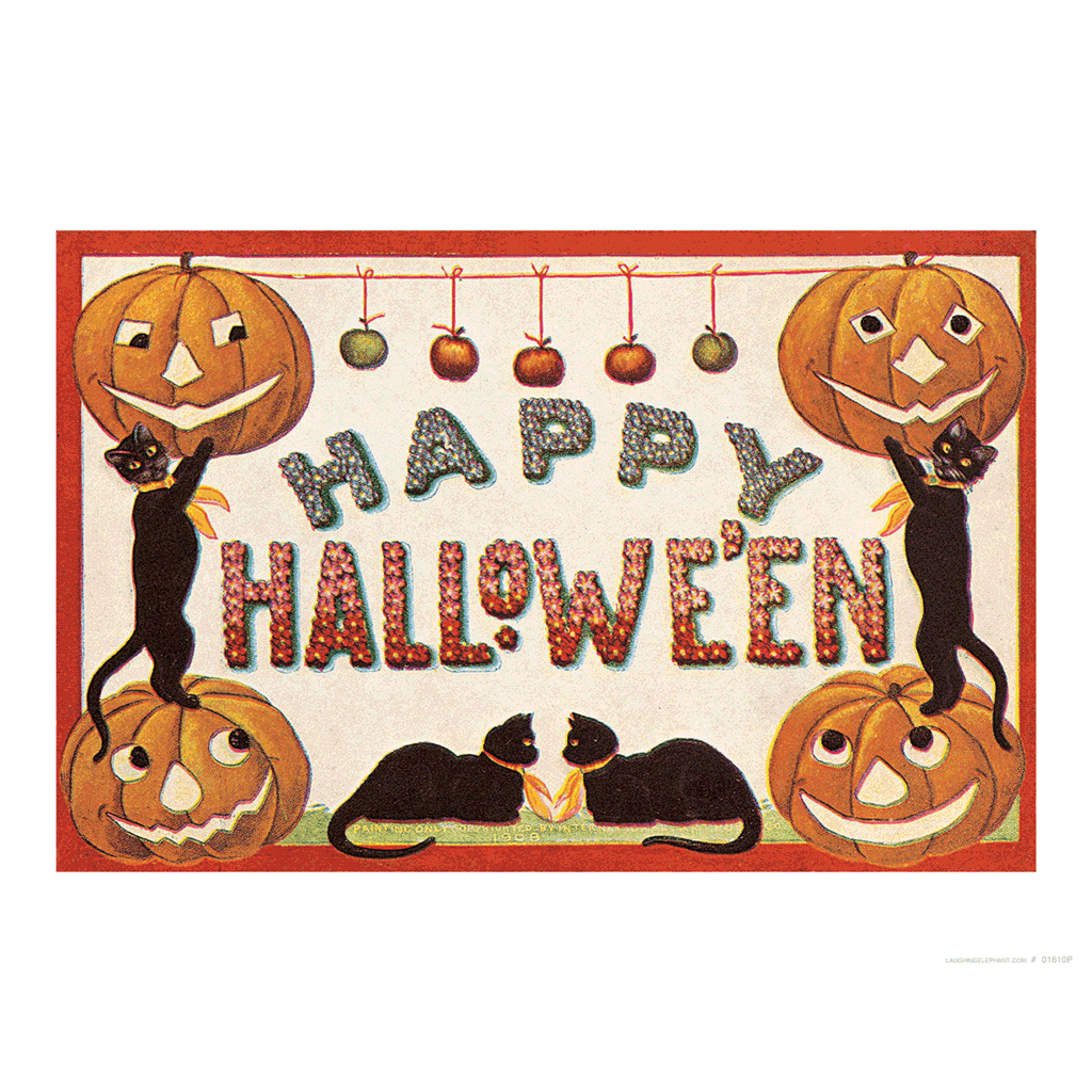 Happy Halloween Greeting - Halloween Art Print
