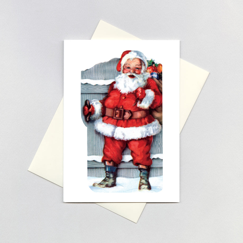 Santa Opening a Gate - Christmas Greeting Card