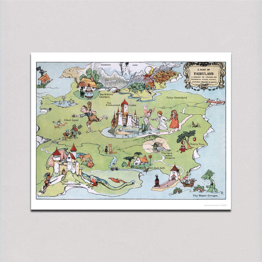 Map of Fairyland - Fairies - Fairies Art Print