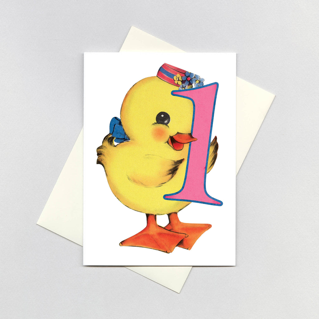 Baby Chick - 1st Birthday - Birthday Greeting Card