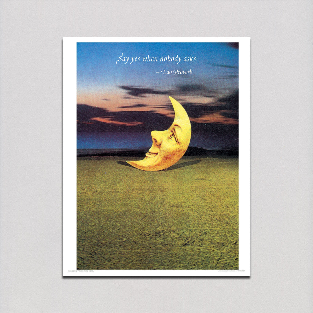 Smiling Moon - Encouragement Art Print