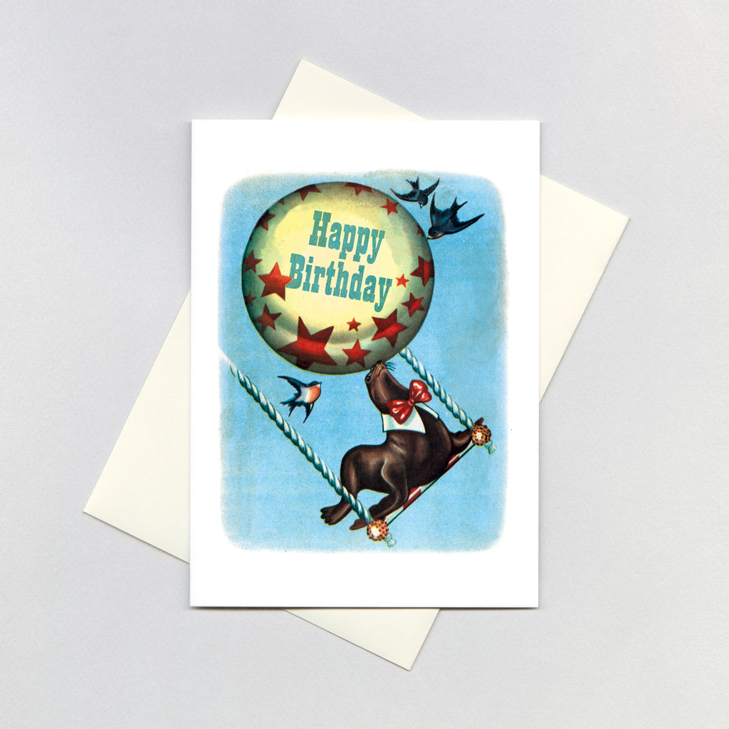 Circus Seal - Birthday Greeting Card