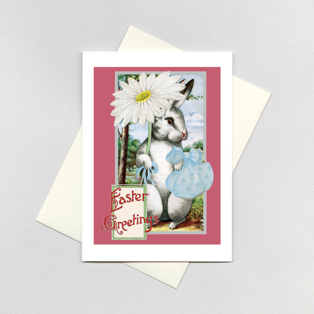 Easter Rabbit With Daisy - Easter Greeting Card